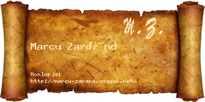Marcu Zaránd névjegykártya